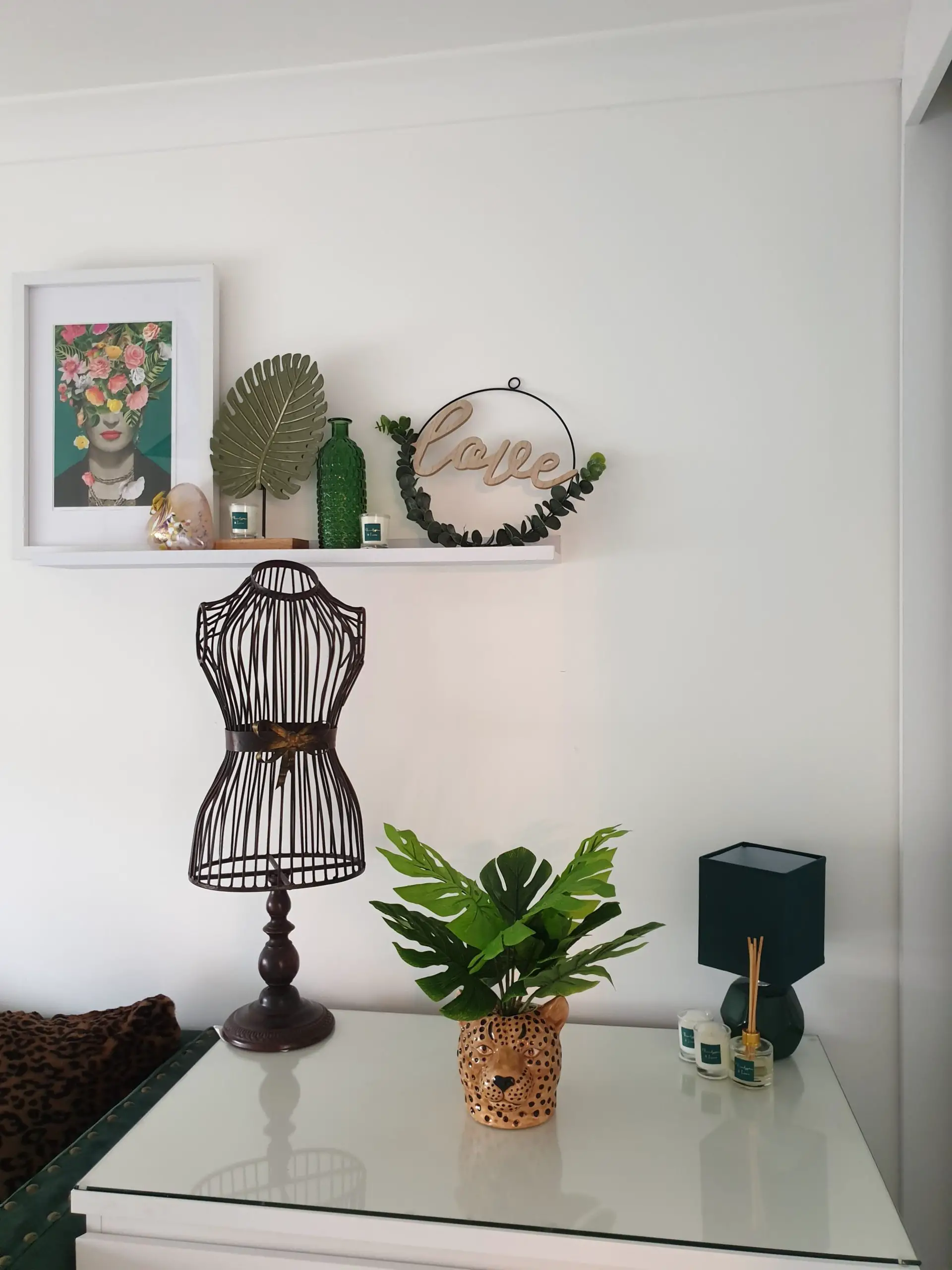 Plant and Wall Art on Desk