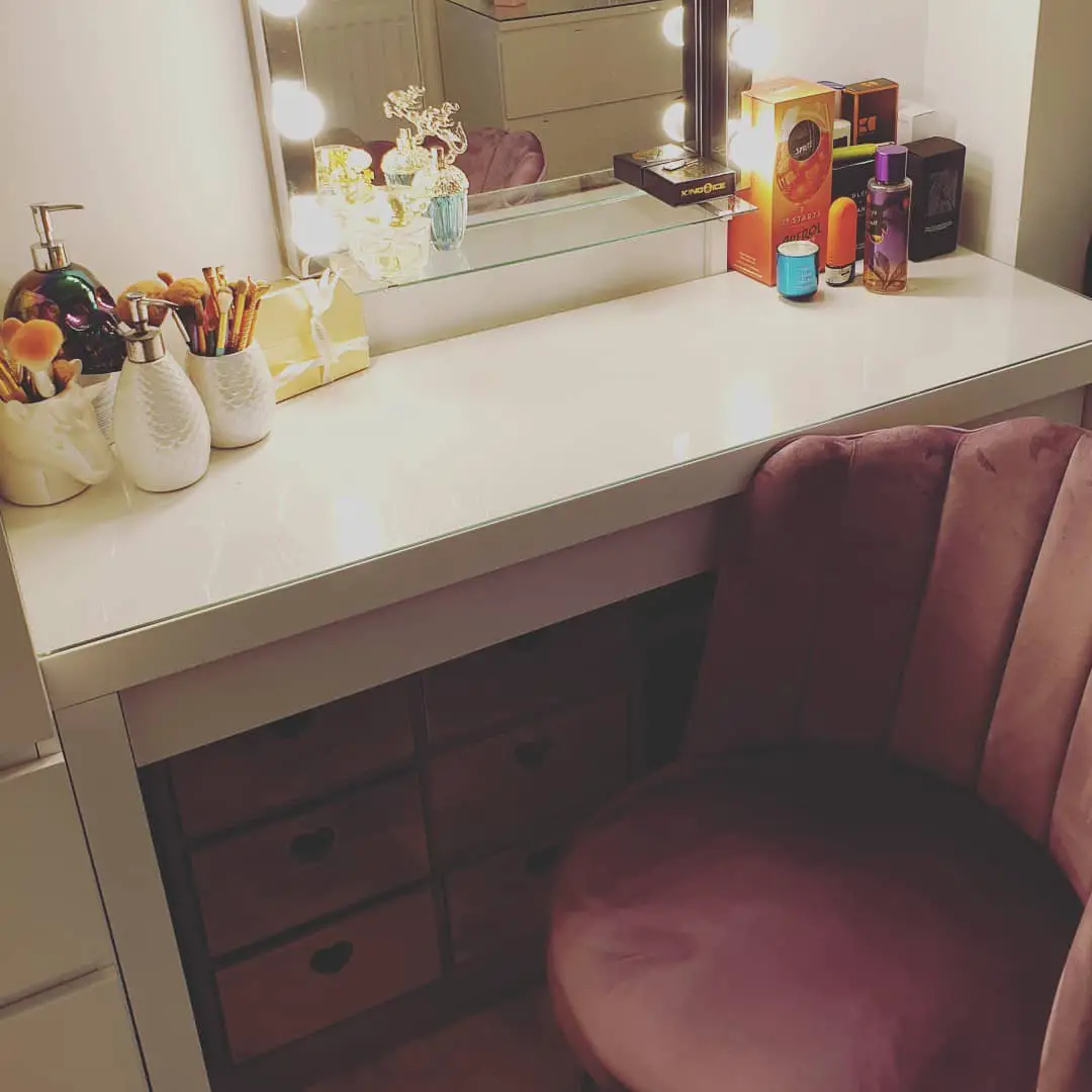 Soft Plush Chair in Bedroom Make Up Counter