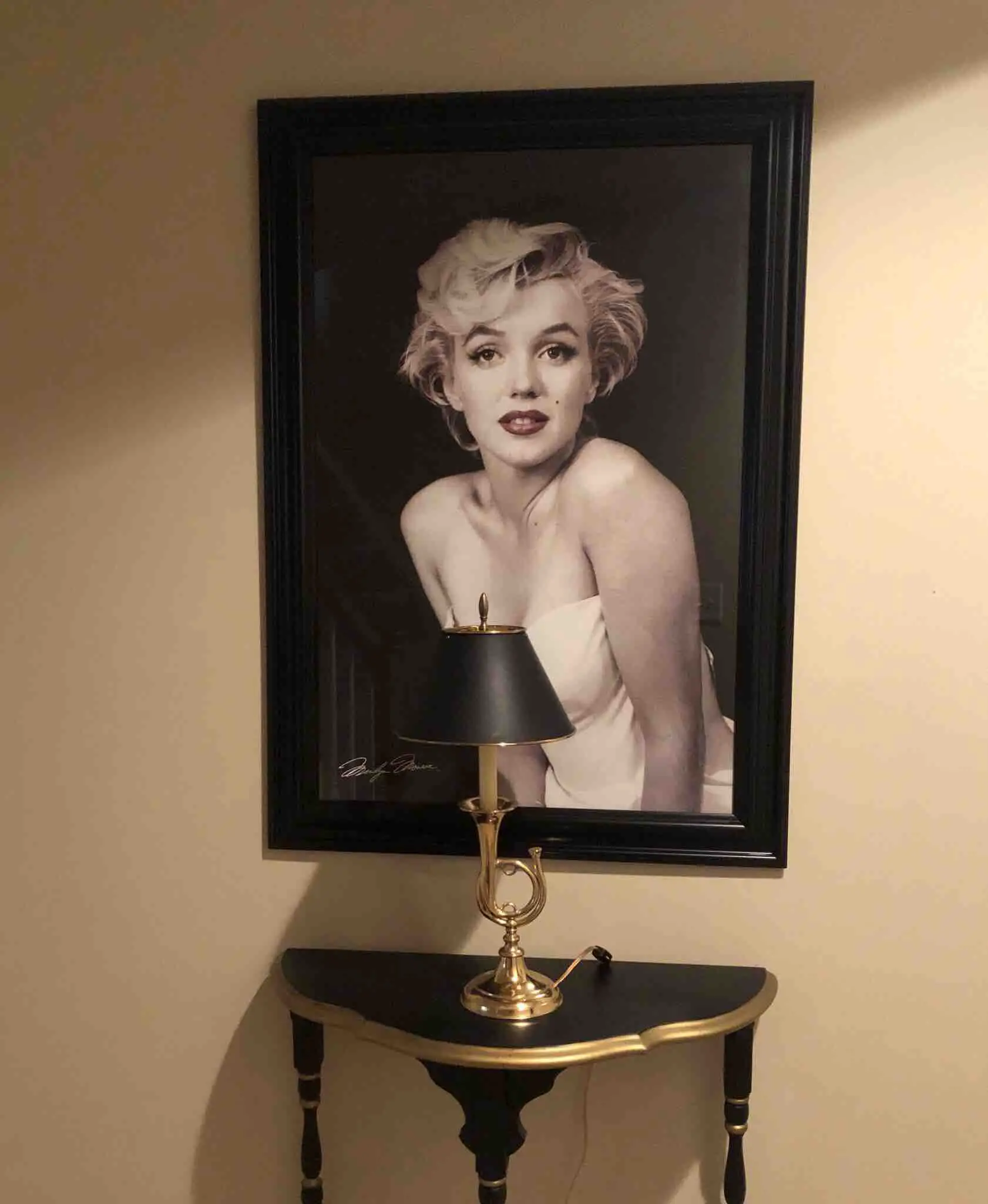 Marilyn Monroe Art Work with Candle on Desk